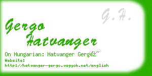 gergo hatvanger business card